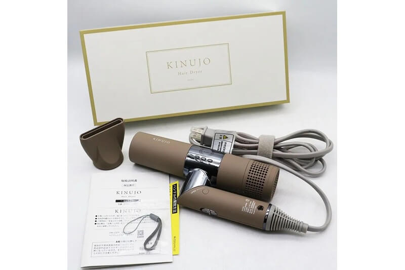 ドライヤー KINUJO モカ　動作確認済み　ノズル付き KH202 絹女　KINUJO モカ【国内製造 1年間 取扱説明書付き 日本製 絹女 ヘアドライヤー